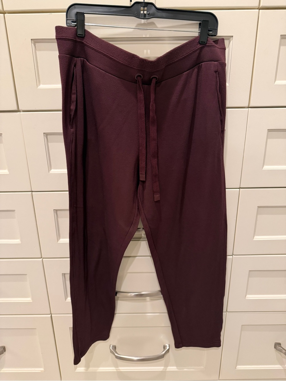Athleta Post Om Jogger Red Plum Soft Knit Athleisure Pant Size XL #487542